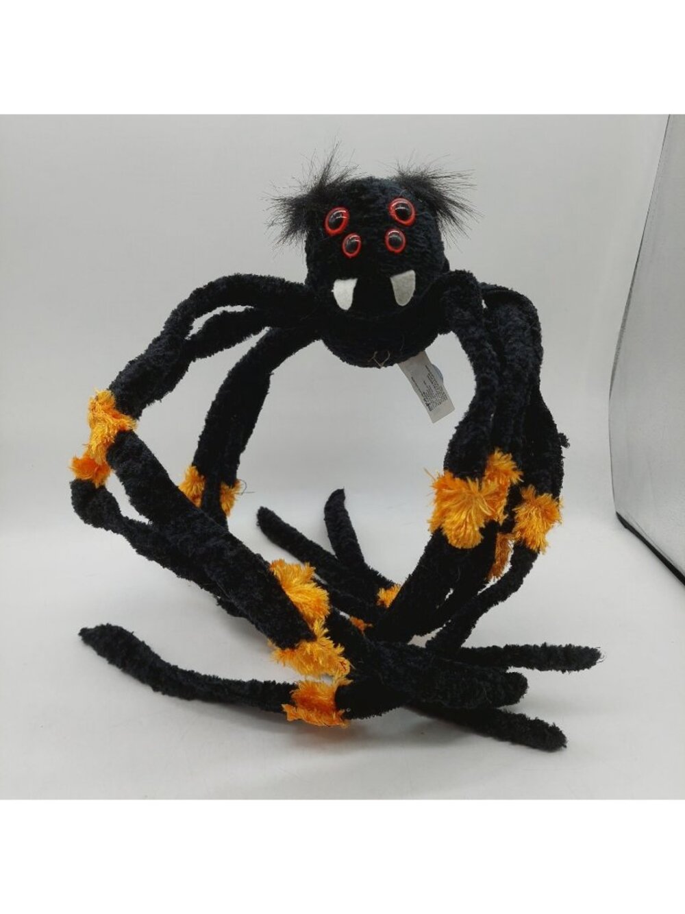 Hug & Luv Plush Spider Black Orange 12" Halloween Decor Long Legs